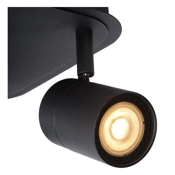 Lucide LENNERT - Ceiling spotlight Bathroom - LED Dim. - GU10 - 4x5W 3000K - IP44 - Black - detail 1